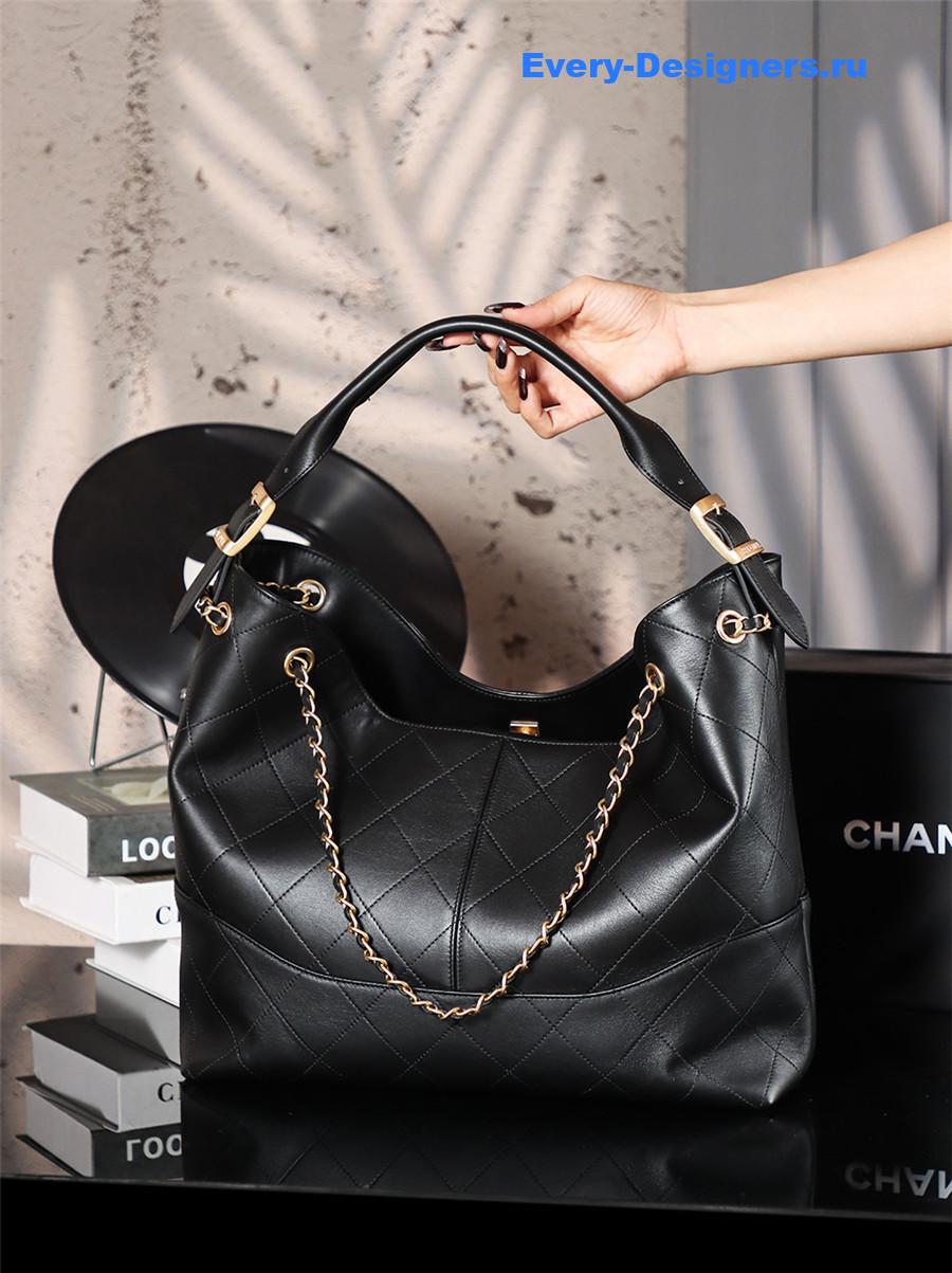 Ch**el black cc logo shopping tote