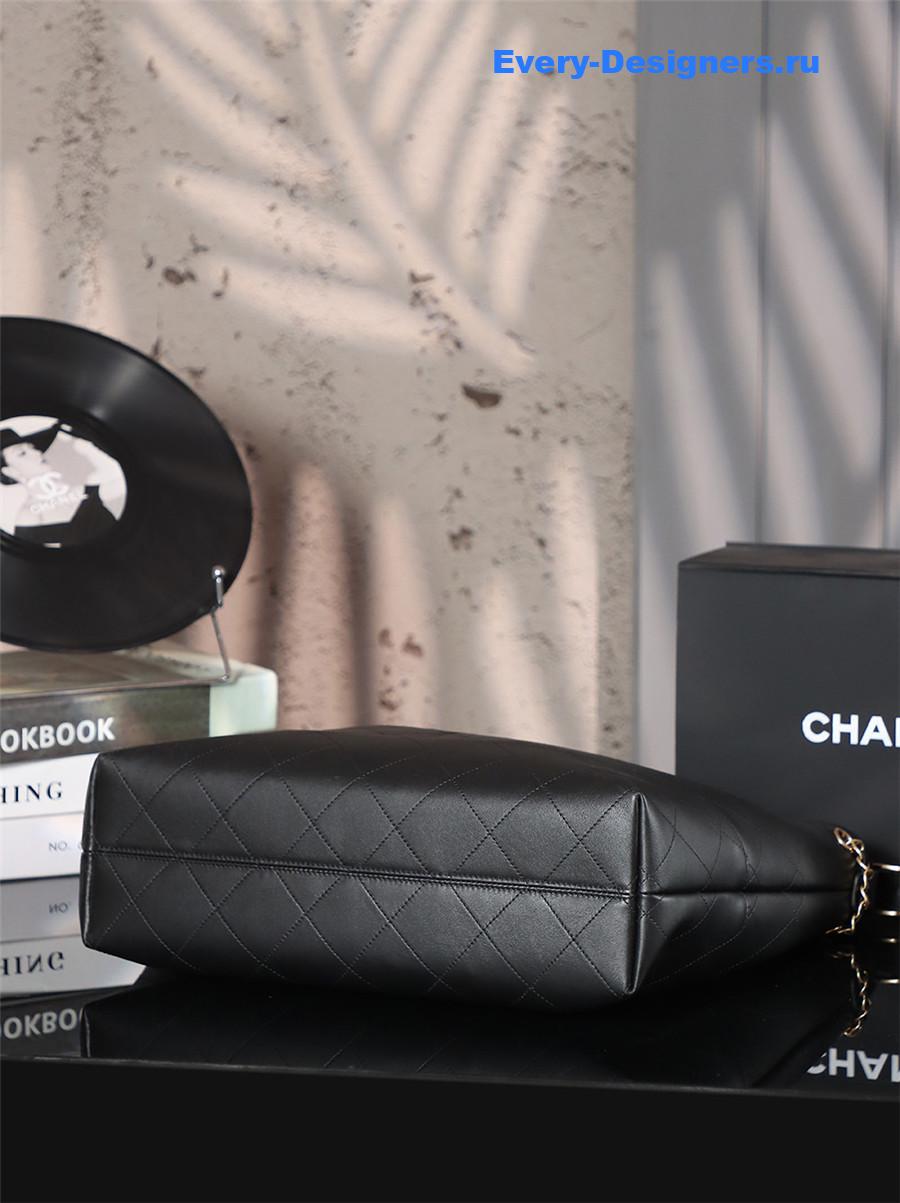 Ch**el black cc logo shopping tote