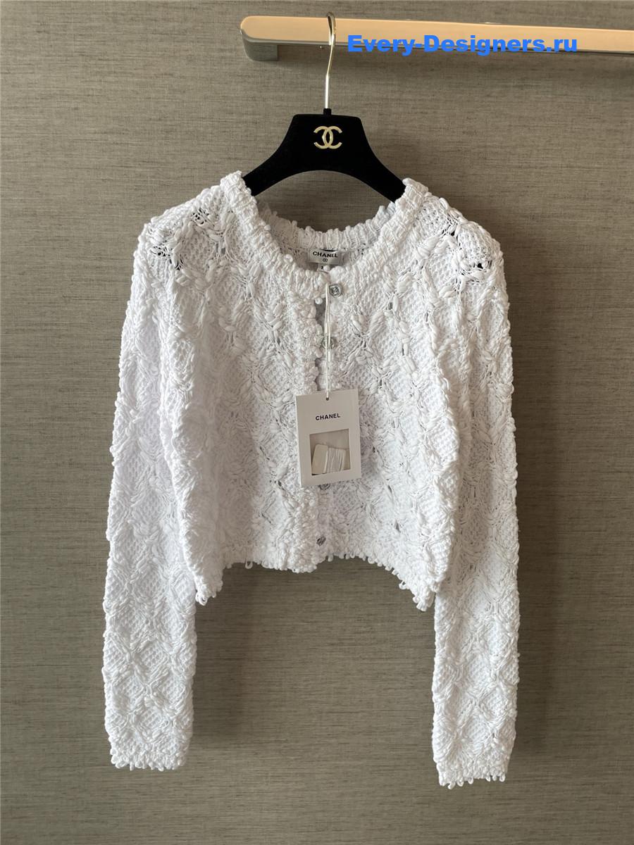 Ch**el white yarn cardigan