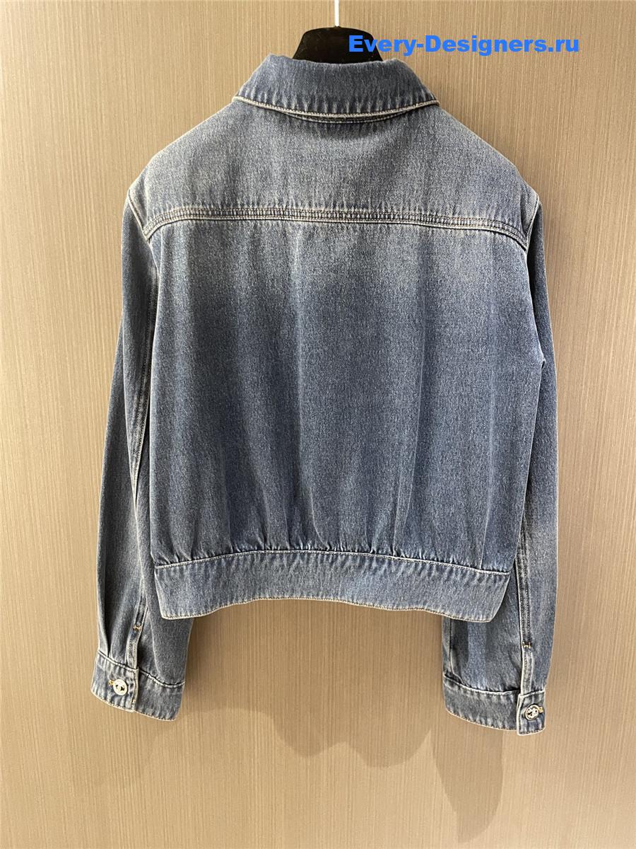 Ch**el light blue washed denim jacket