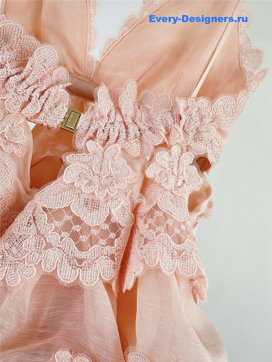 Zimmer Pale Pink Lace Maxi Dress