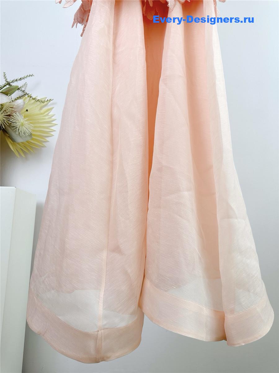Zimmer Pale Pink Lace Maxi Dress