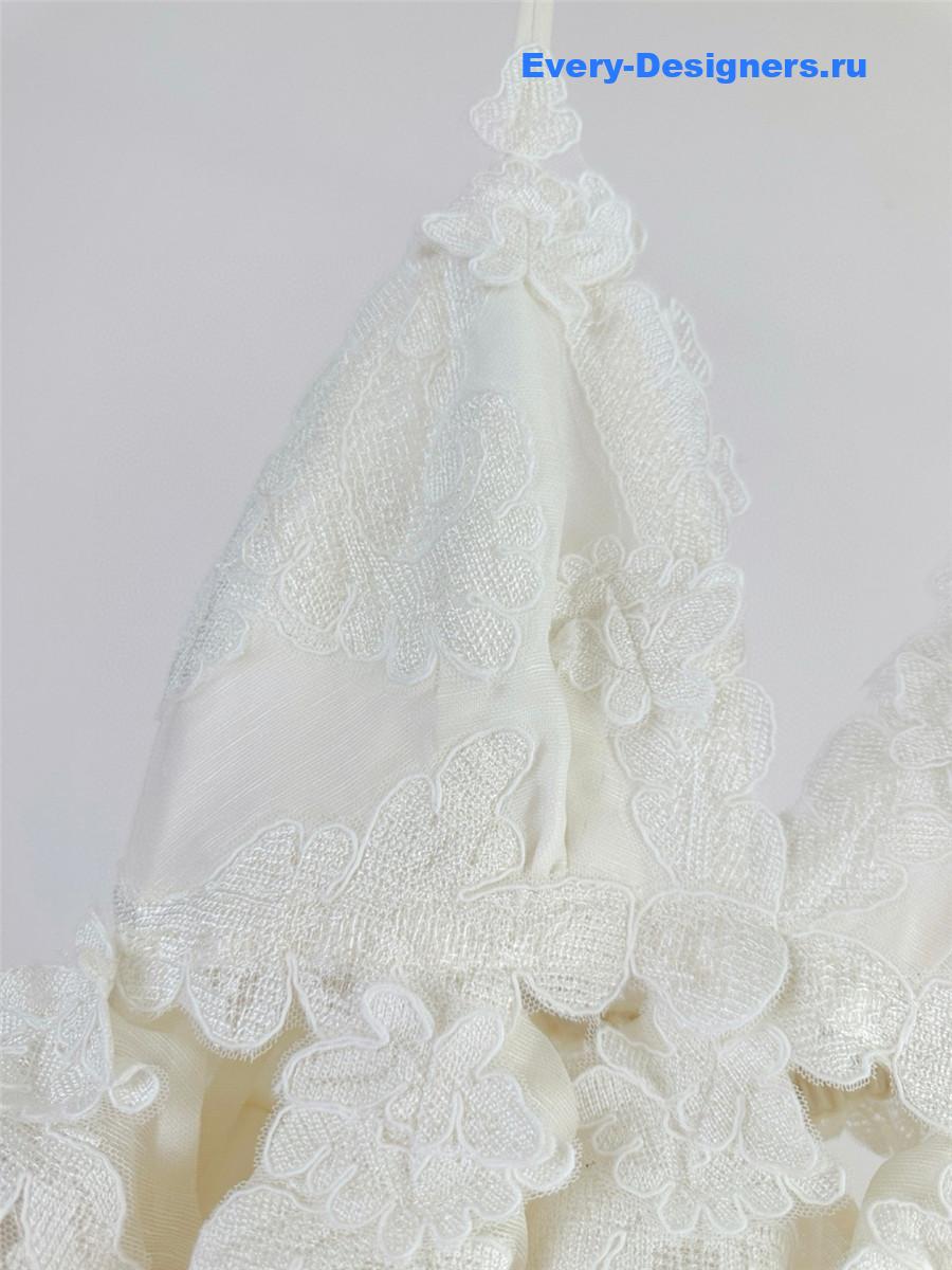 Zimmer White Tiered Lace Maxi Dress