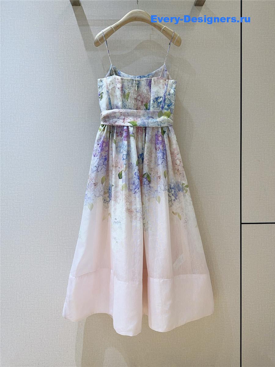 Zimm Lilac Floral Corset Midi Dress