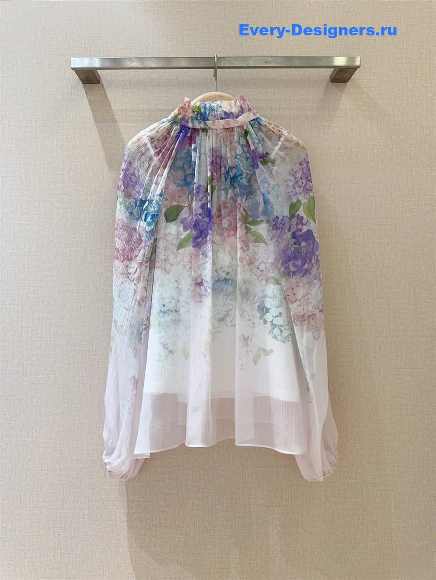 Zimm Pleated Floral Blouse