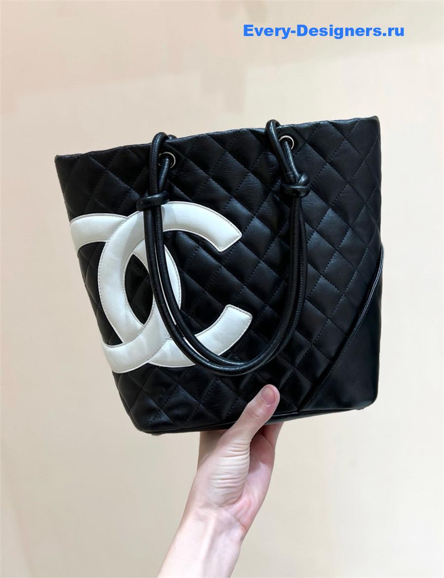 Ch**el white quilted cambon tote