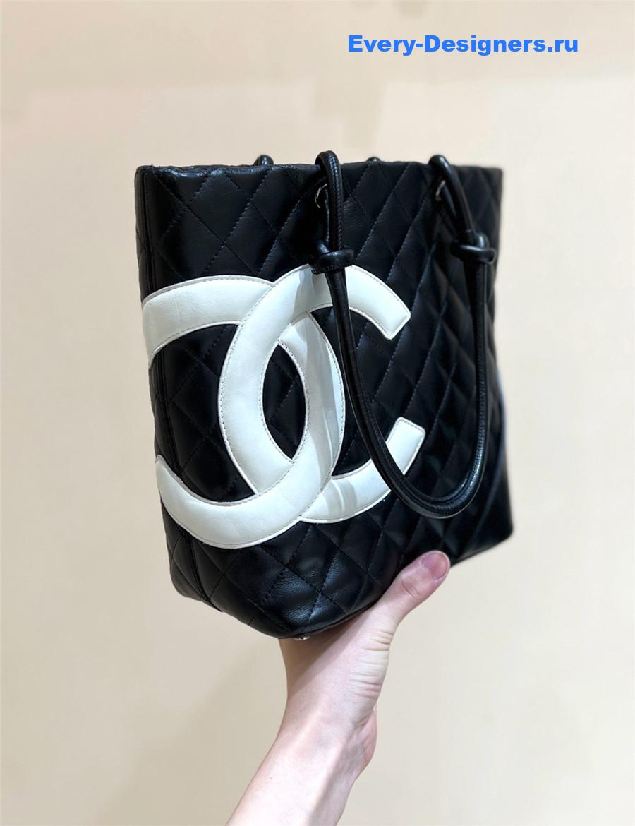 Ch**el white quilted cambon tote