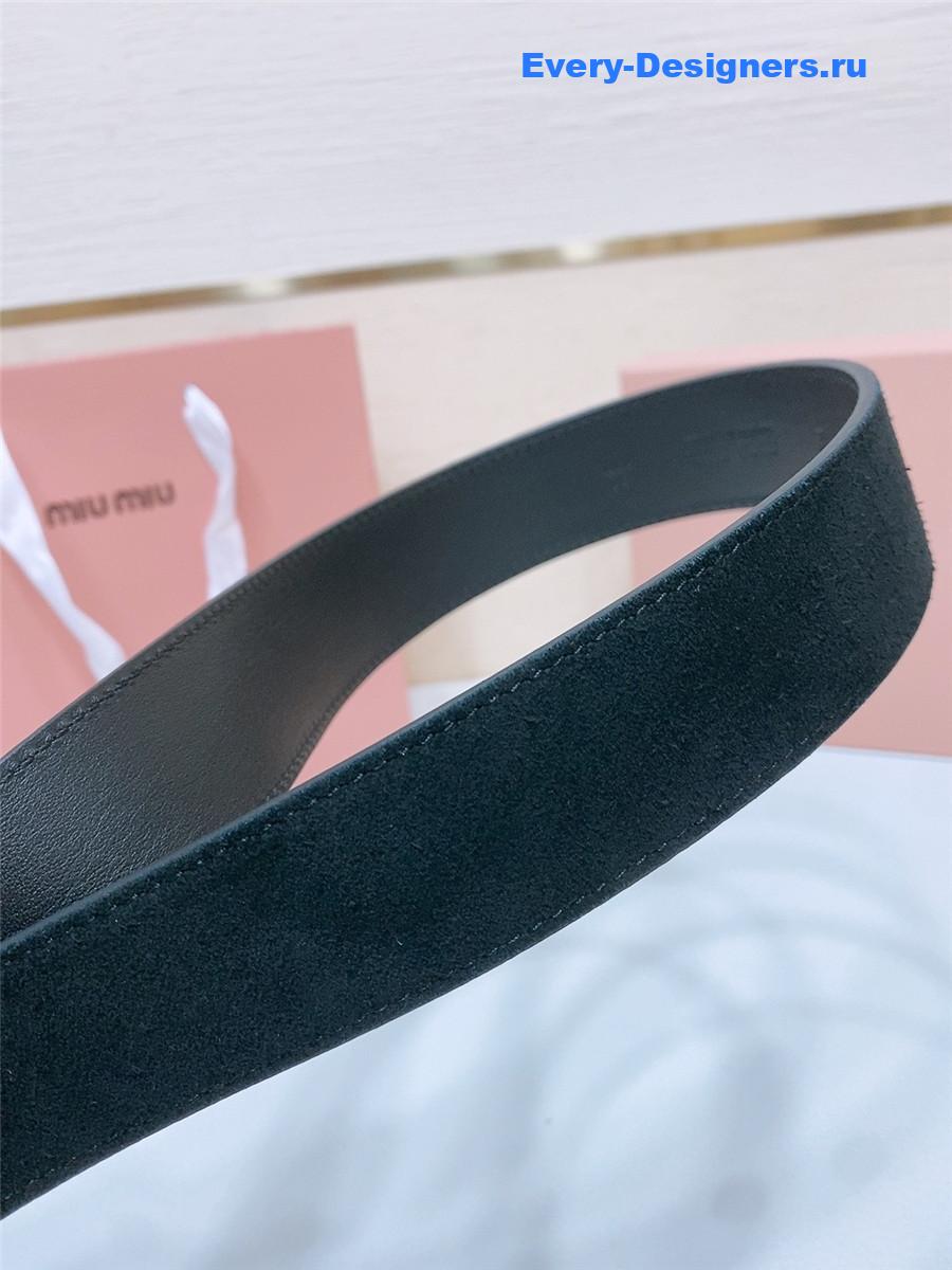 Miu Miu Black Suede Belt