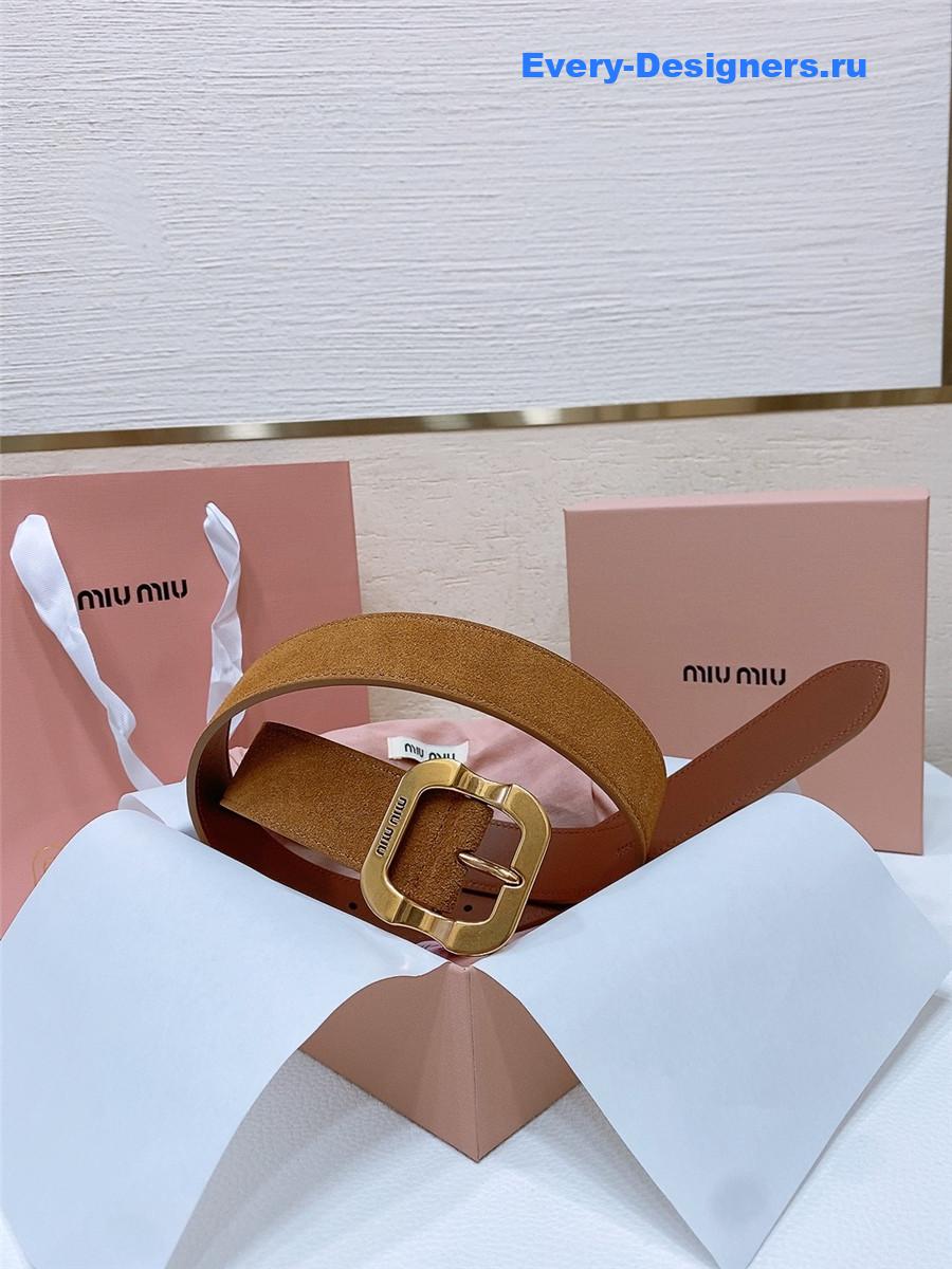 Miu Miu Brown Suede Belt