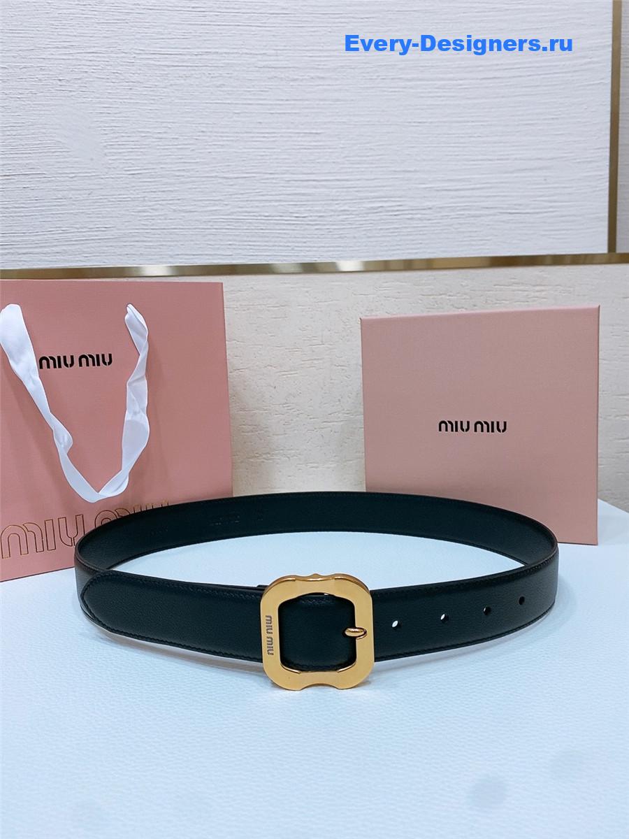 Miu Miu Black Leather Belt