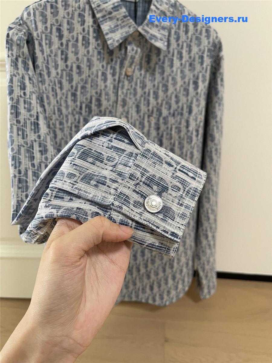 D10r oblique kasuri denim overshirt