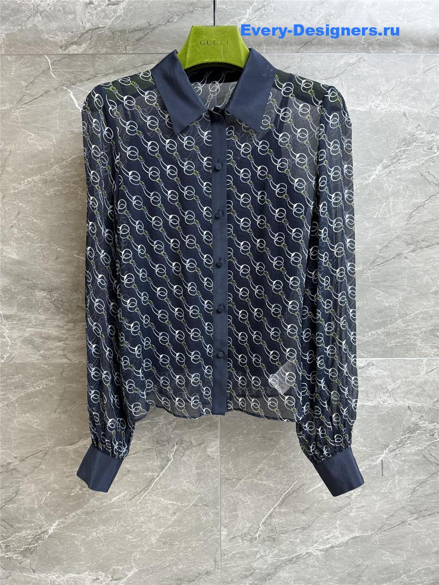 Gvc*1 black printed silk shirt