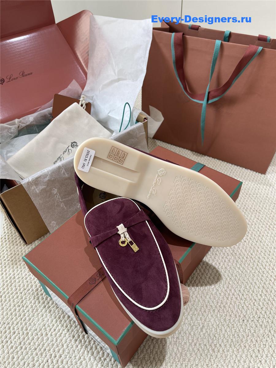 L0r0 P1ana burgundy suede loafers