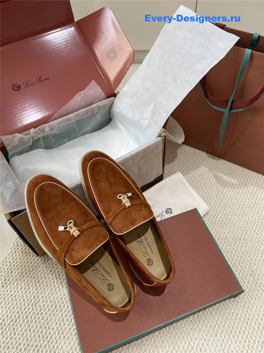 L0r0 P1ana brown suede loafers