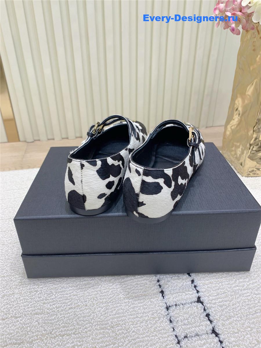 Pra*a printed leather ballerinas