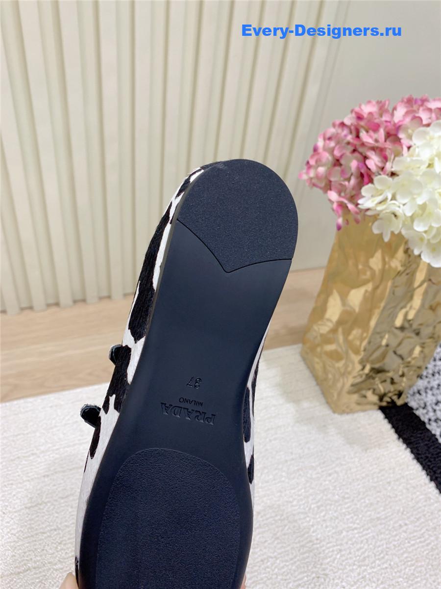Pra*a printed leather ballerinas