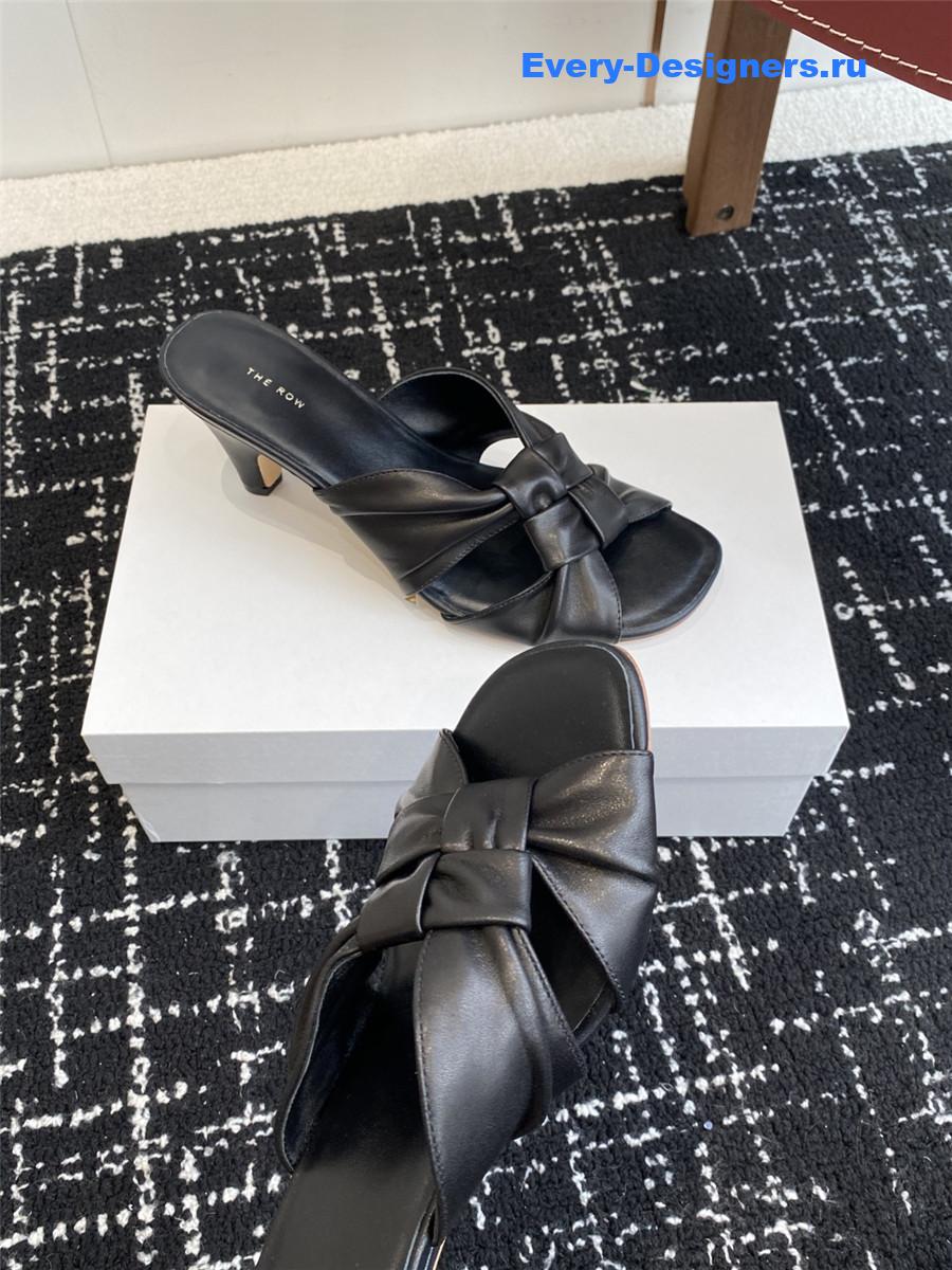 The R0w black knot leather sandals