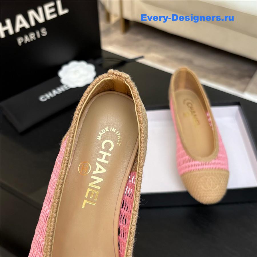 Ch**el pink raffia ballet flats
