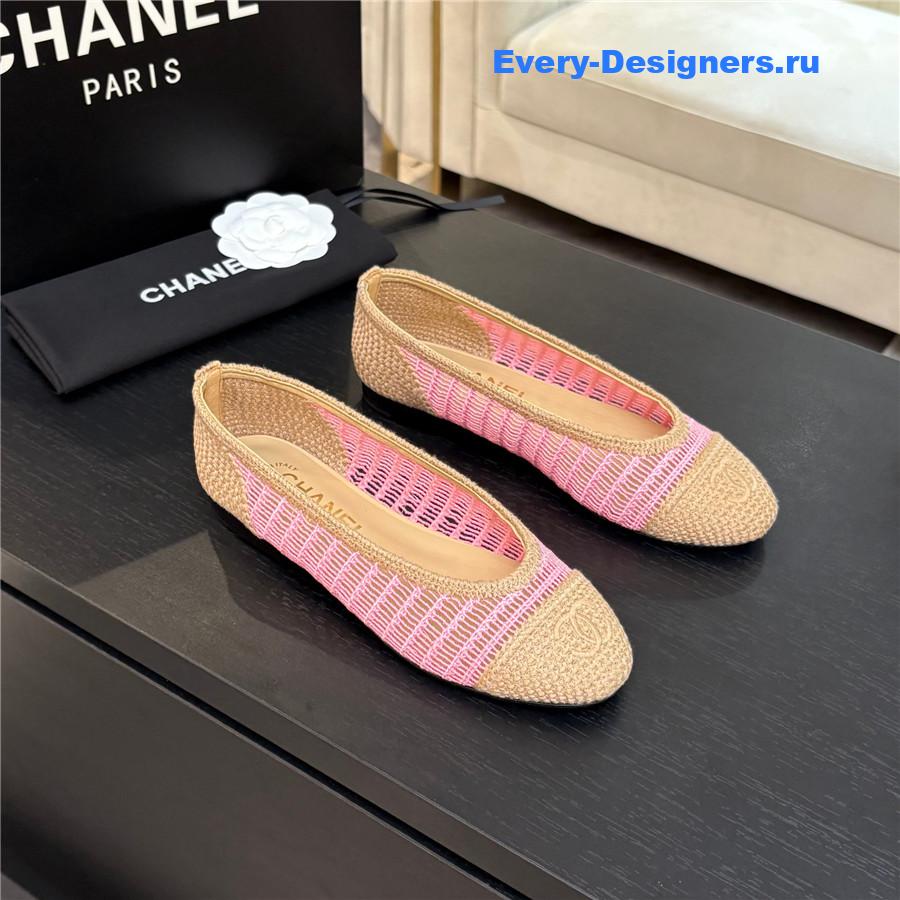 Ch**el pink raffia ballet flats
