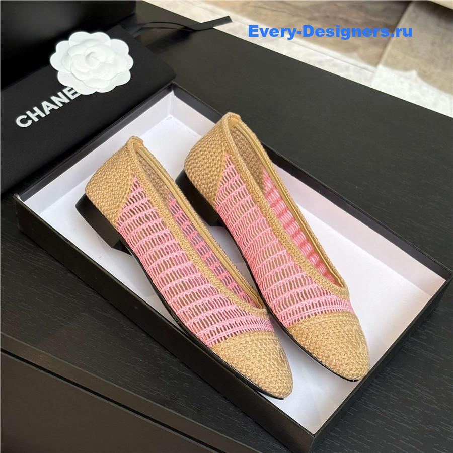 Ch**el pink raffia ballet flats