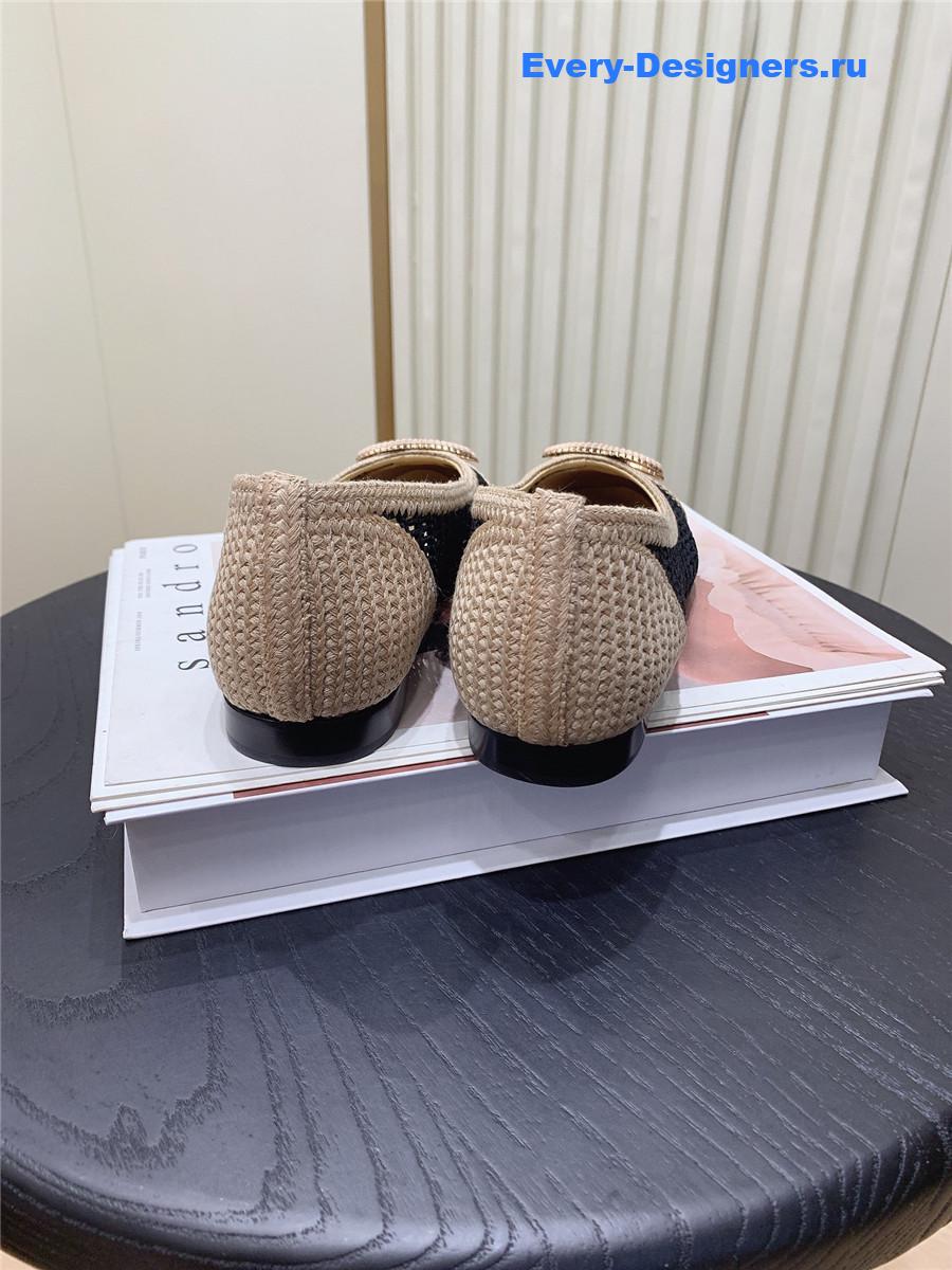 Ch**el cc raffia ballet flats