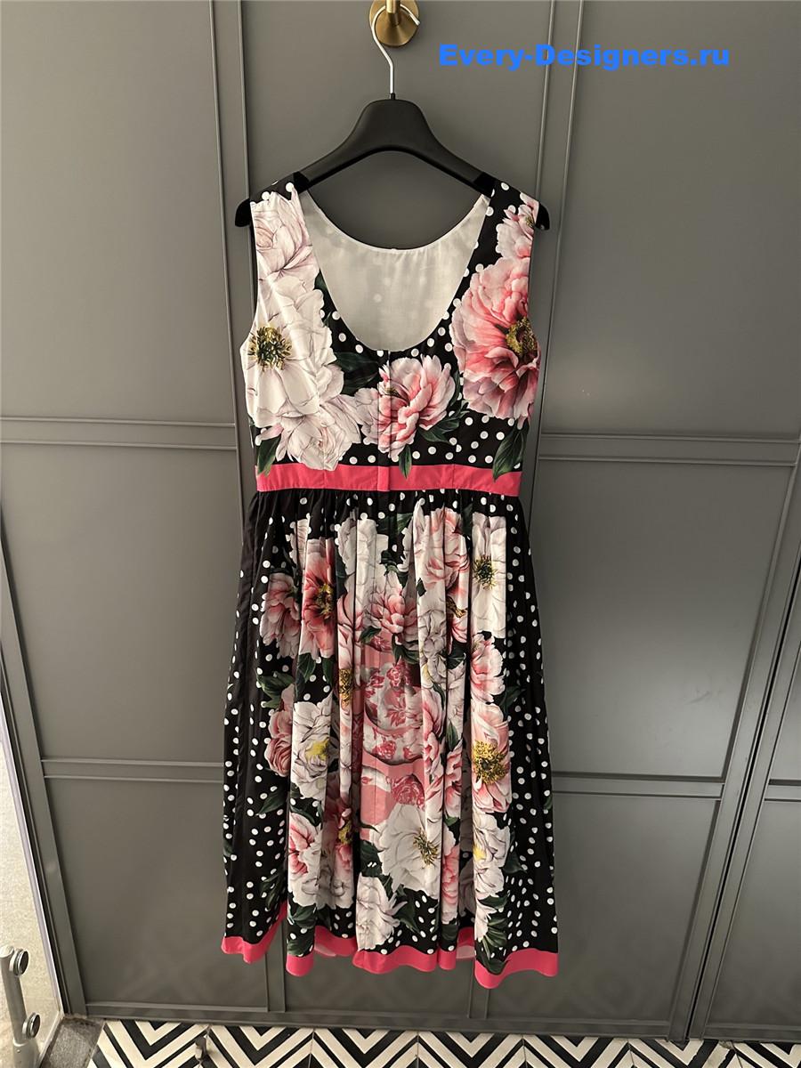 Dolce & Gabbana Printed Poplin Dress