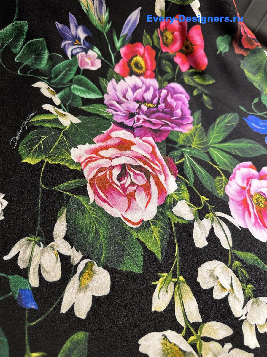 Dolce & Gabbana Black Rose Bustier Dress