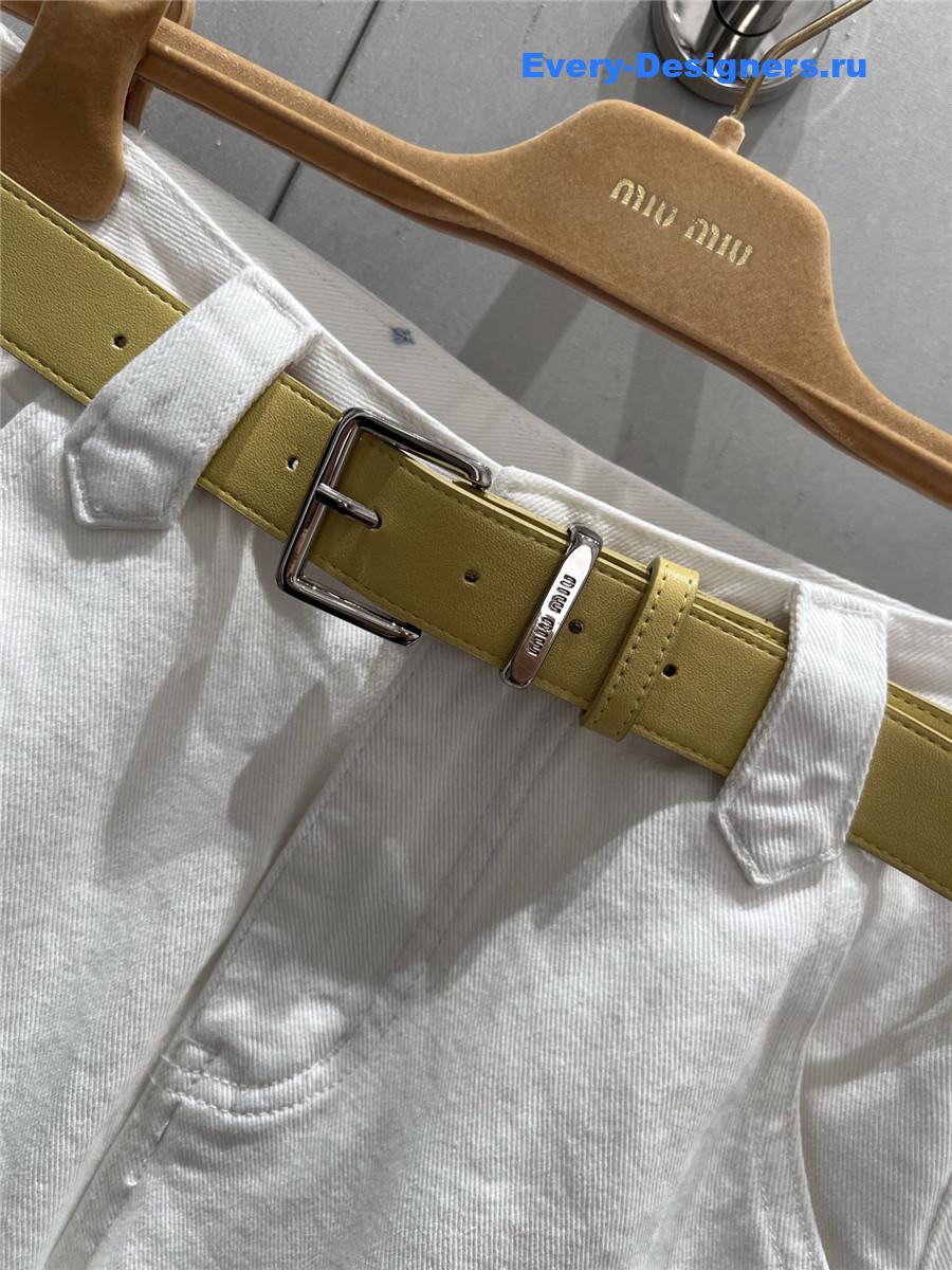 Miu Miu High-Waist White Denim Shorts