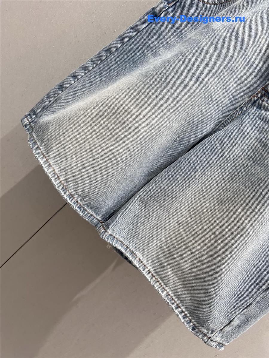 Miu Miu High-Waist Light Blue Denim Shorts