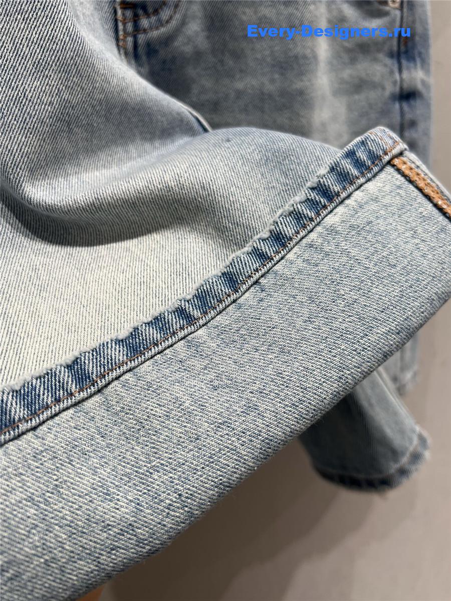 Miu Miu High-Waist Light Blue Denim Shorts