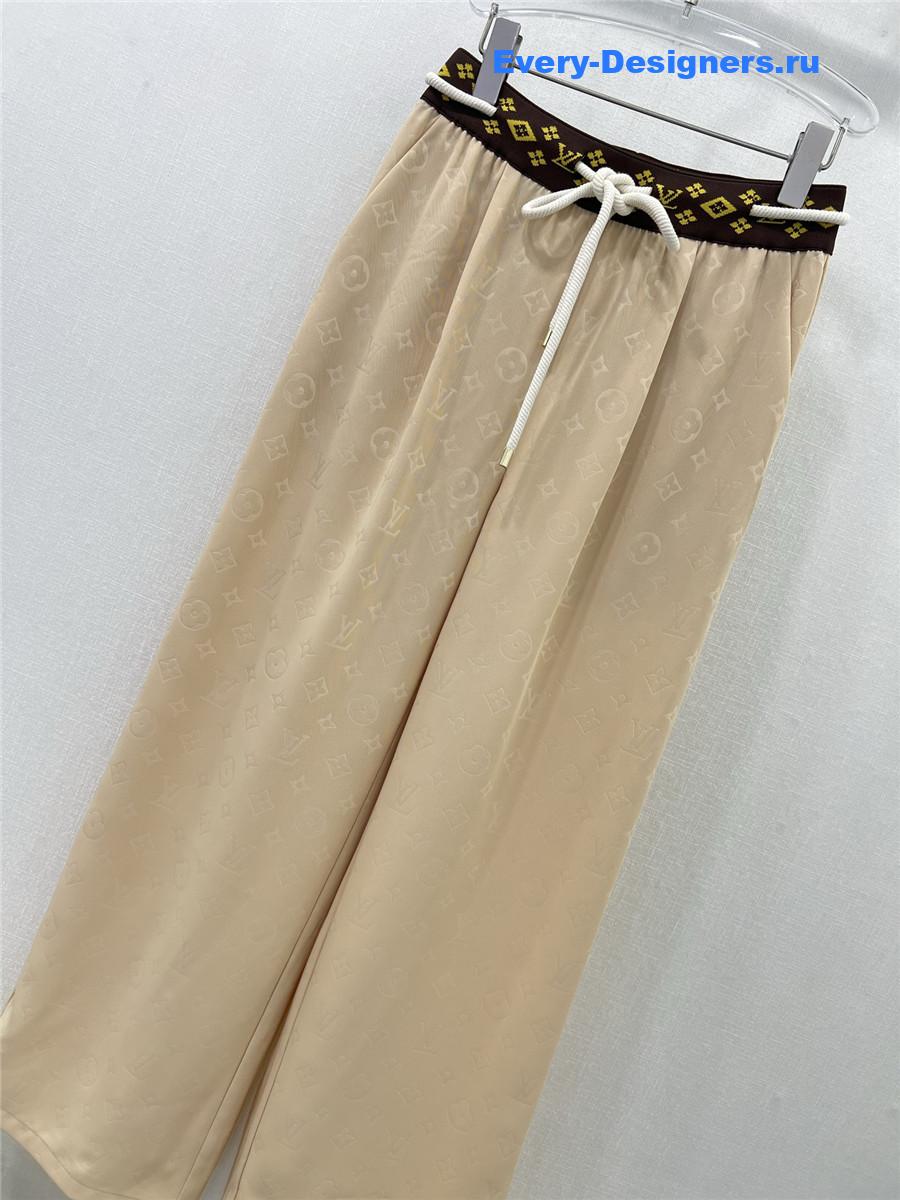 l0vis Vvtt0n beige monogram wide-leg trousers