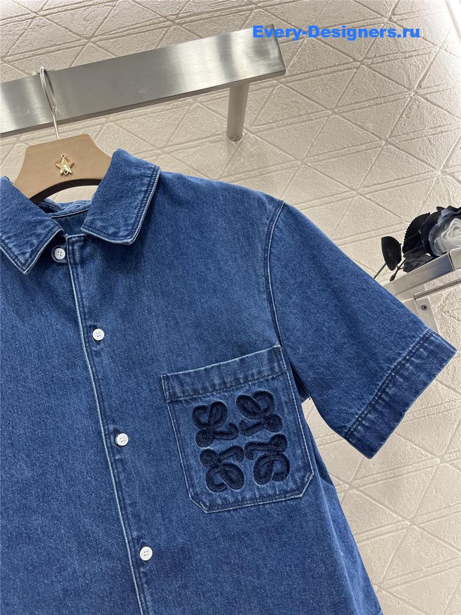 L0ew* denim blue short sleeve shirt