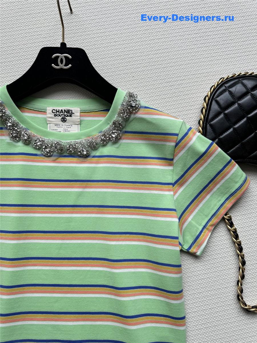 Ch**el green striped t-shirt
