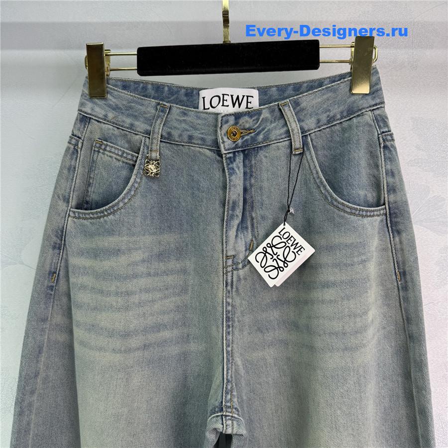 L0ew* logo embroidered loose jeans