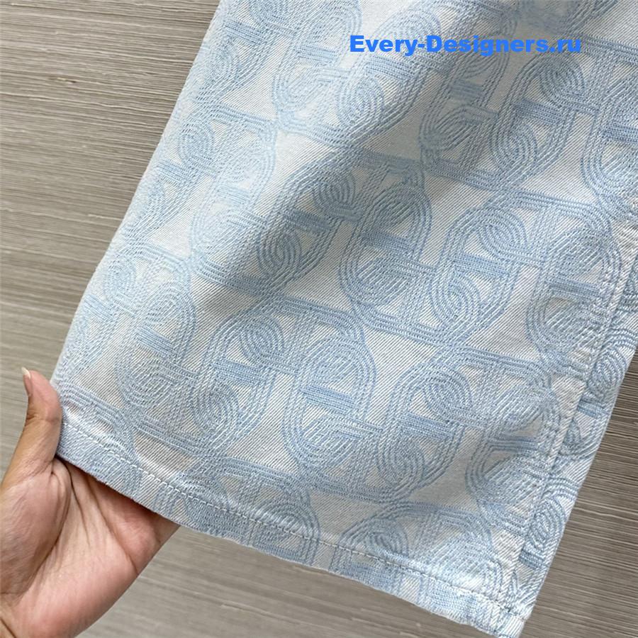 H**me5 light blue jacquard denim pants