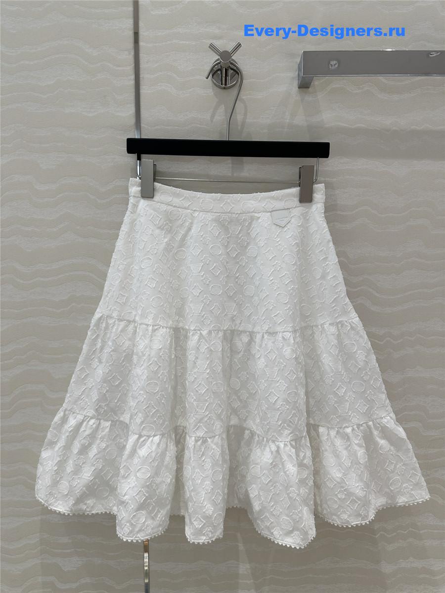 l0vis Vvtt0n white monogram skirt