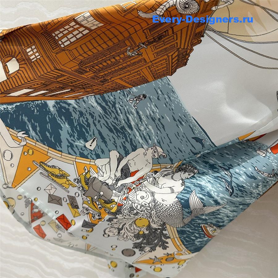 H**me5 orange scarf print silk shirt