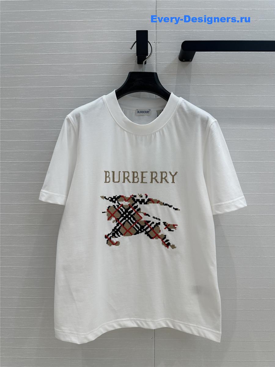 Bv*b*rry cross stitch ekd t-shirt in white