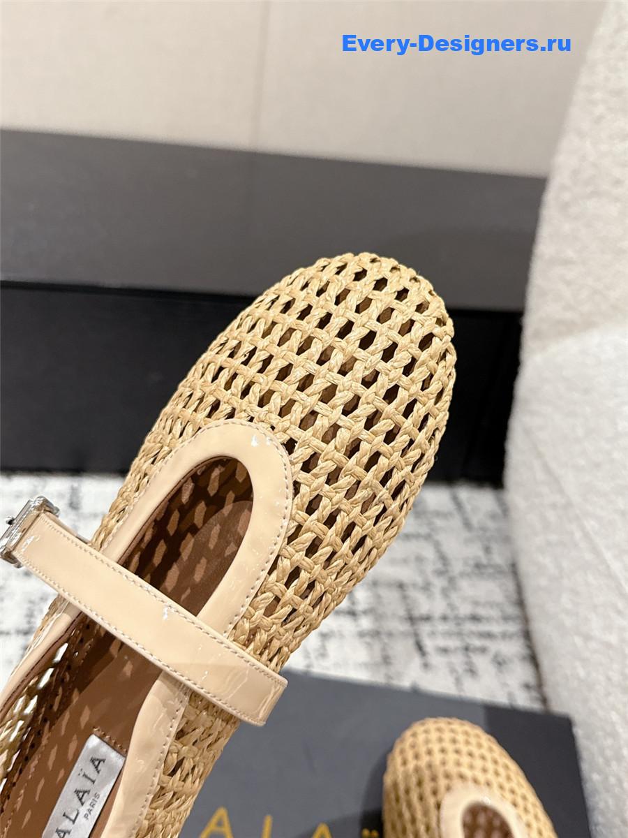 Alaïa Beige Mesh Ballet Flats
