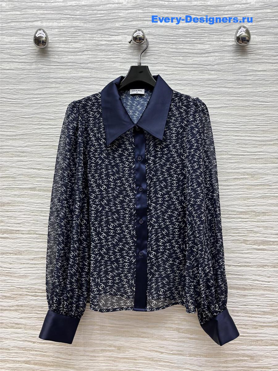 Ch**el logo print dark shirt