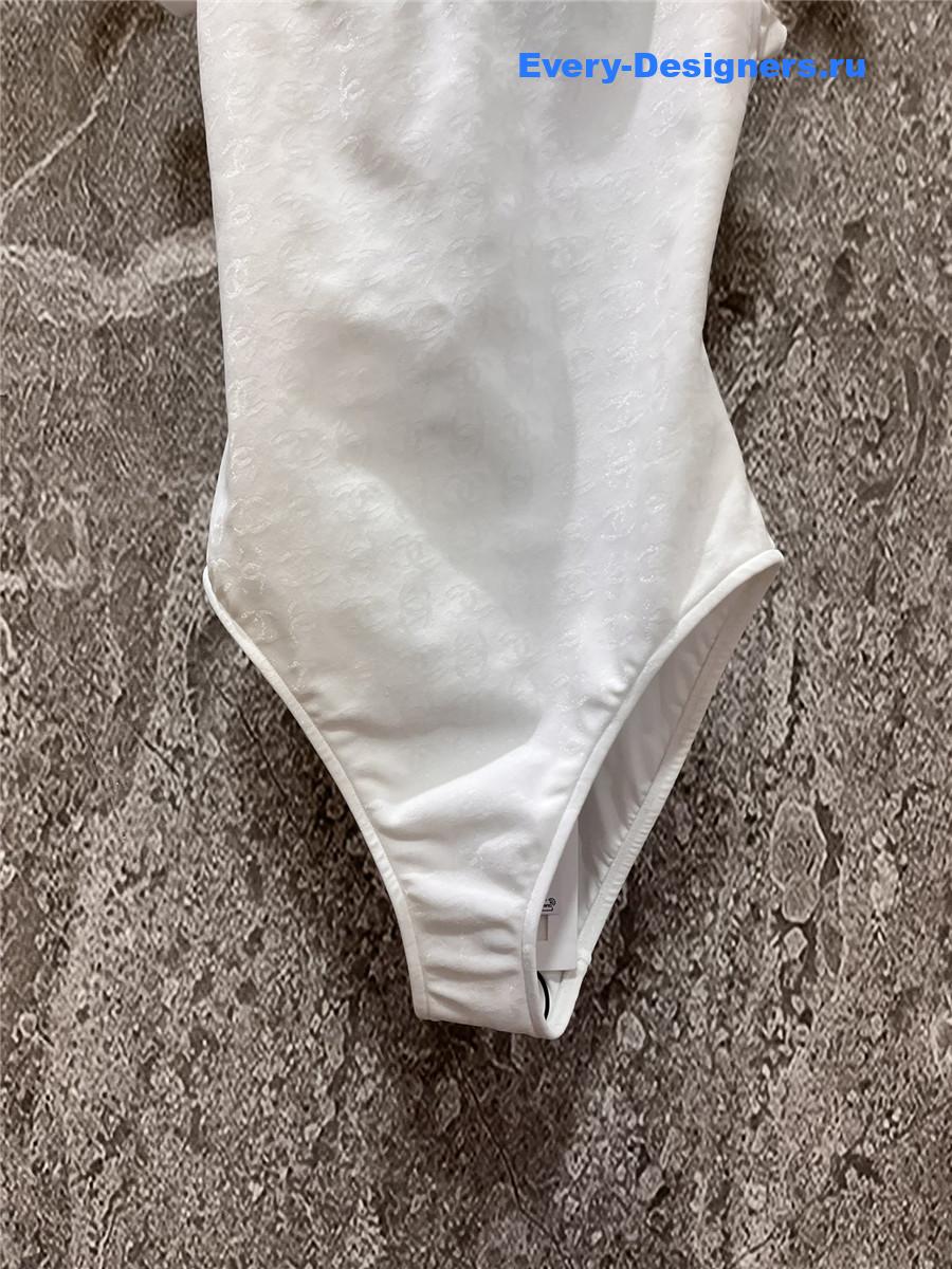 Ch**el white one-piece swimsuit
