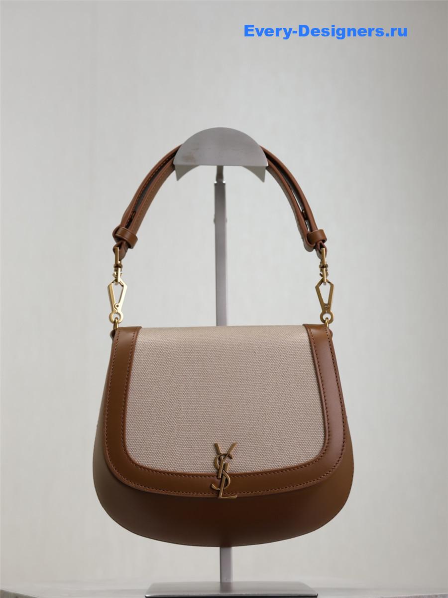 Sa1nt Lau*nt voltaireleather canvas shoulder bag