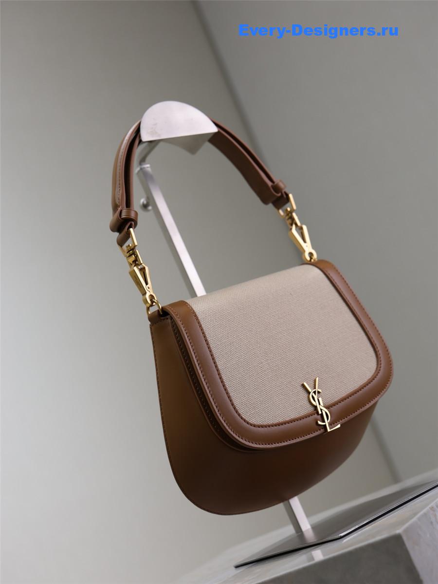Sa1nt Lau*nt voltaireleather canvas shoulder bag