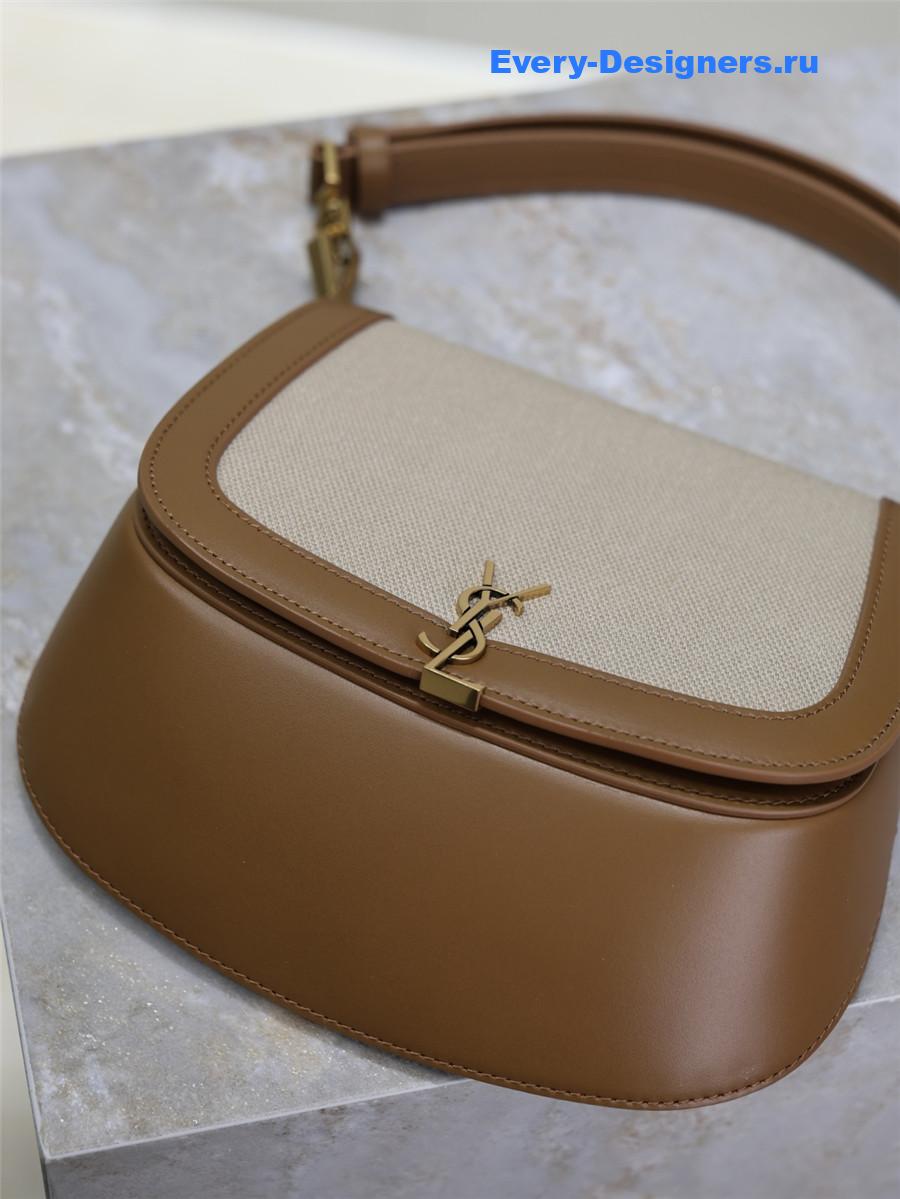 Sa1nt Lau*nt voltaireleather canvas shoulder bag