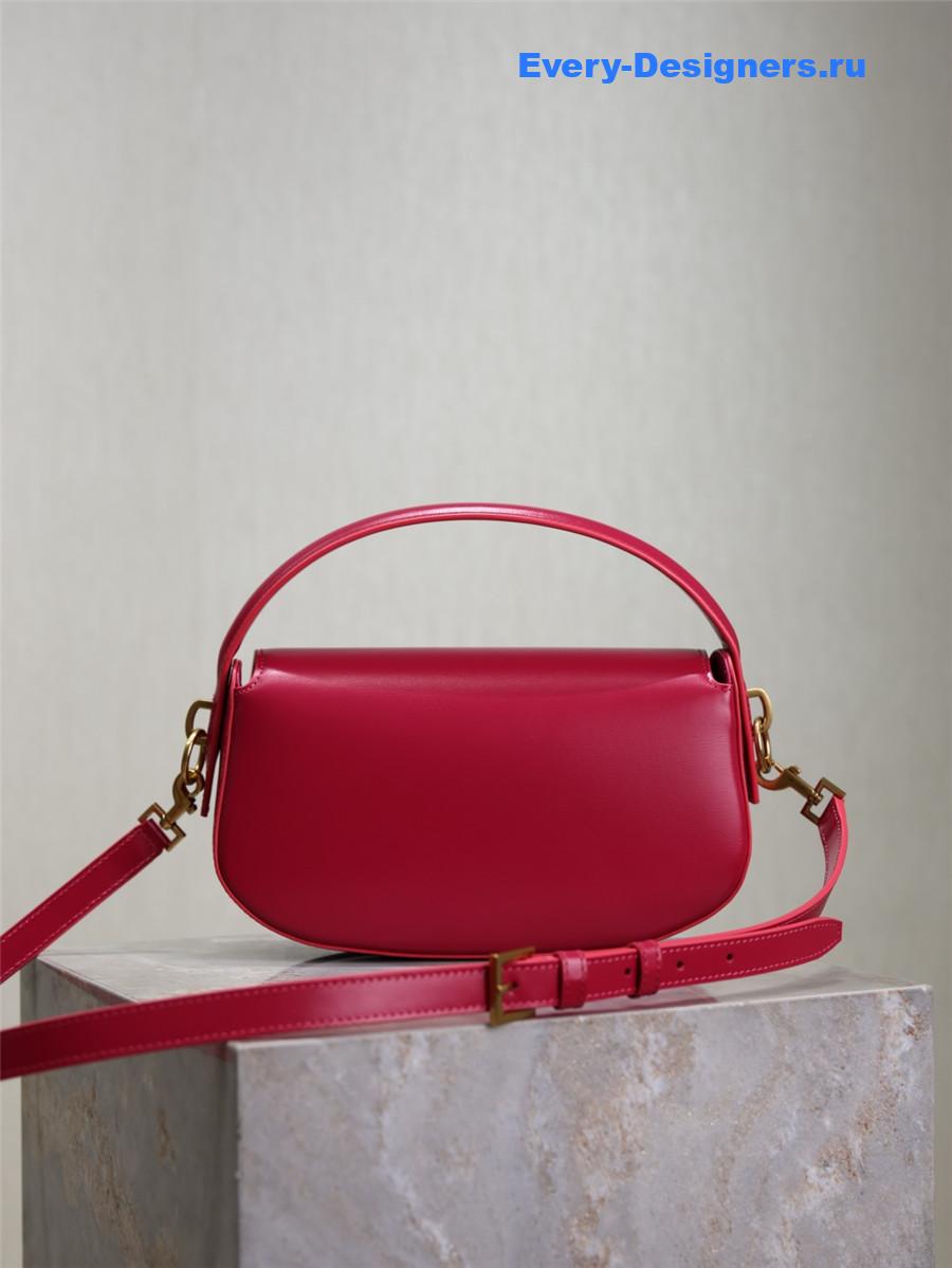 Sa1nt Lau*nt voltaire mini leather shoulder bag in fuchsia
