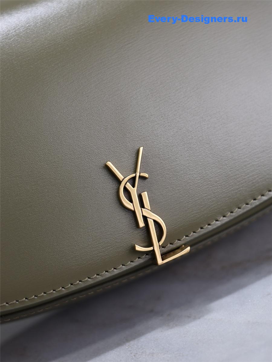 Sa1nt Lau*nt green voltaire mini leather shoulder bag