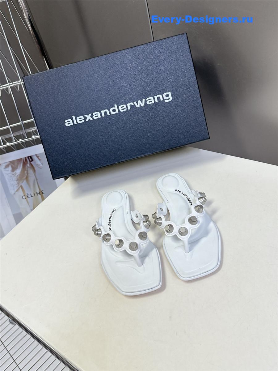 A1exa*der wang rexa thong flat sandals in white