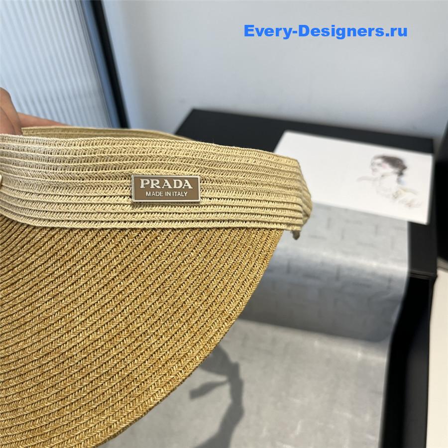 Pra*a light beige straw visor