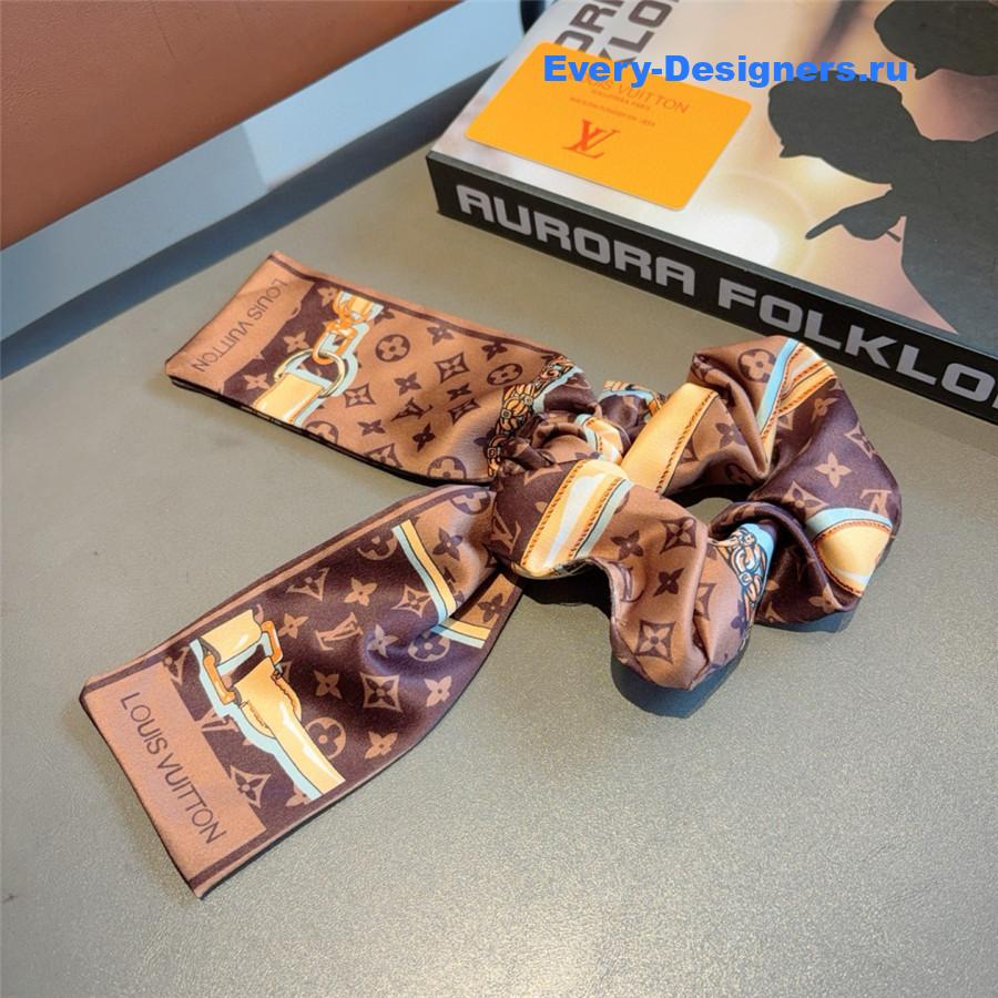 l0vis Vvtt0n brown letter ribbon hair tie
