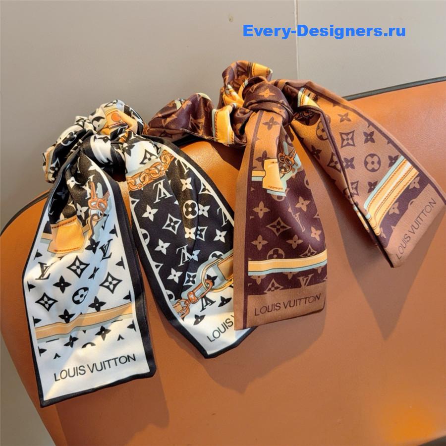 l0vis Vvtt0n brown letter ribbon hair tie